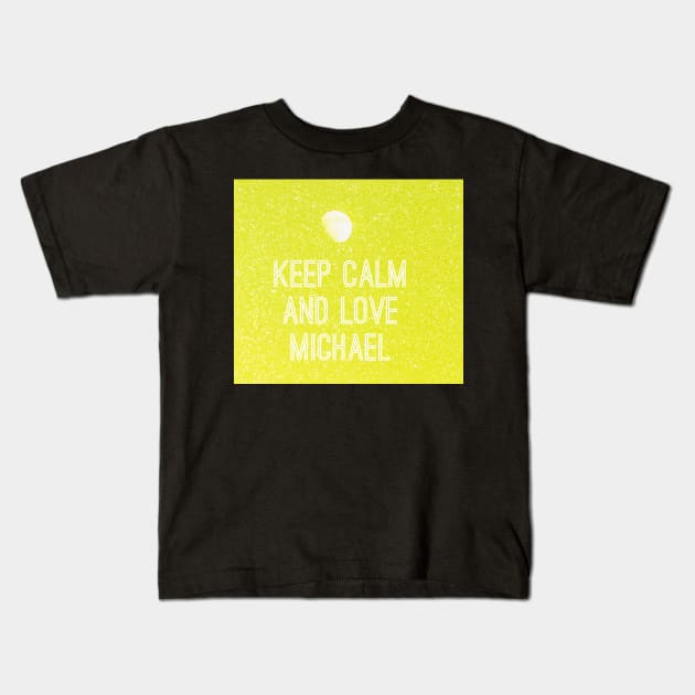 Keep calm and love Michael No. 3 Kids T-Shirt by asanaworld